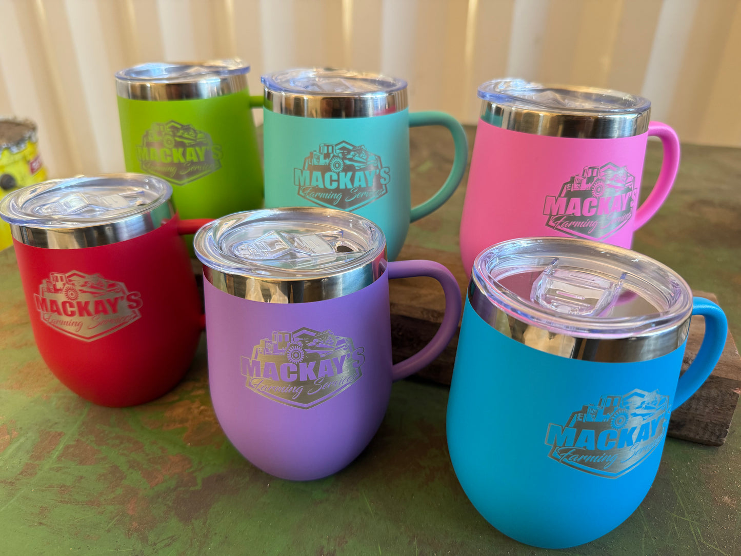Stainless tumbler with handle (pink)