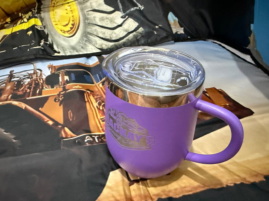 Stainless tumbler with handle (purple)