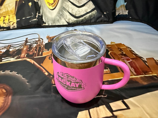 Stainless tumbler with handle (pink)